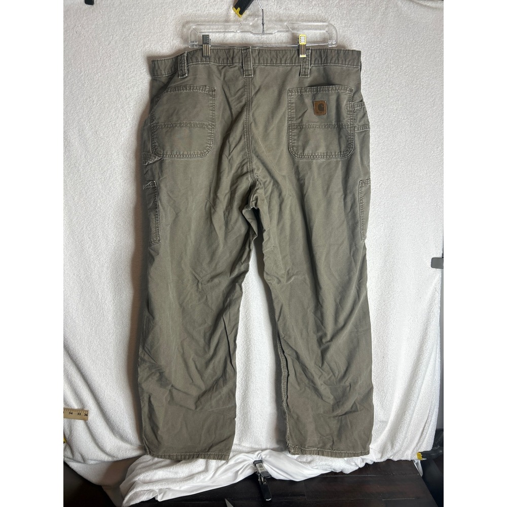 Carhartt B181 LBR Mens 44x32 Dungaree Fit Canvas Work Pants Light Brown Tan